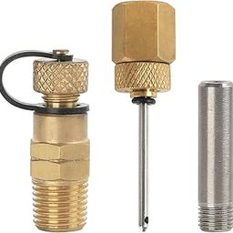 MEASUREMAN Brass Gauge Adaptor 1/4 BSP Female，2-1/2 OAL x 1-2/5" x 1/8" Probe with Stainless Steel Sheath，Pressure Gauge Fitting kit-12