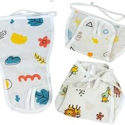 Tiny & Todd Pure Muslin White Assorted Print Langot/Nappy - 0-3 Months-picture-3