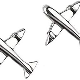 Tiny Airplane Stud Earrings Cute Aircraft Frog Fox Giraffe Earrings for Women Men-Airplane, Copper, No Gemstone-image-16