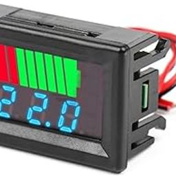 Shockley Mini Car Battery Charge Level Indicator 12V 24V 36V 48V 60V 72V Lithium Battery Capacity Meter 0.56" LED Digital Voltmeter Tester (Model 1 - (1 Piece))-image-59