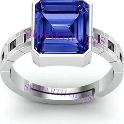 sidharth gems 13.25 Ratti (AA++) Certified Blue Sapphire Ring (Nilam/Neelam Stone Silver Plated Ring)(Size 20 to 23) for Men and Woman-picture-10