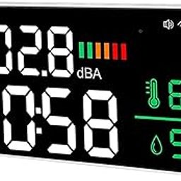 11" LED Decibel Meter, 2.4G 4 in 1 Sound Decibel Meter, Wall Mounted Rechargeable Display Sound Level Meter for Classroom, Studio, Home, Factory-16