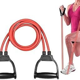 DRUK LIFE Double Toning Tube | Exercise Resistance Tube | Stretching Tube | Full Body Workout | Toning Tube | Gym Exercise Equipment | Fitness Accessories | Elastic Band for Men & Women (Red)-image-84