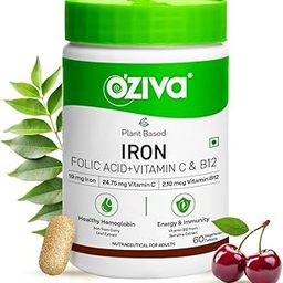 OZiva Iron Supplement with Folic Acid, Vitamin D3 & B12 | Supports hemoglobin, energy & immunity | For Men & Women - 60 Tablets-26