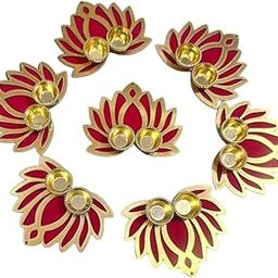 The Diva Decor Lotus Haldi Kumkum Plates Holder for Return Gifts Housewarming Gifts Puja Favors Mehendi Wedding Favors Diwali Gift for Guests Set of 10-image-33