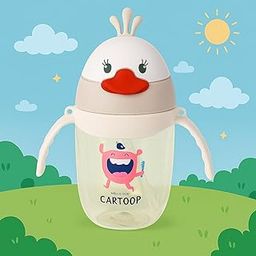 KIDS BASIC Premium Sipper Cup with Handles | BPA Free & Leak Proof | Sipper with Soft Silicone Straw (Grey)-image-36