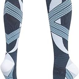 CALANDIS™ 1 Pair Knee High Compression Socks Running Sport Stcok Ankle Gray Blue S-M | Support & Protective Gear | Clothing & Accessories | Fitness Running & Yoga-image-19