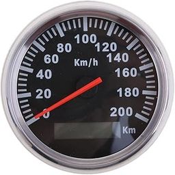 ATORSE® Car Speedometer Stainless Waterproof White Digital Gauge 200Km/H 85Mm-19