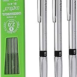 worison Set of 3 Mechanical Lead Pencil and 12 Black Leads-32