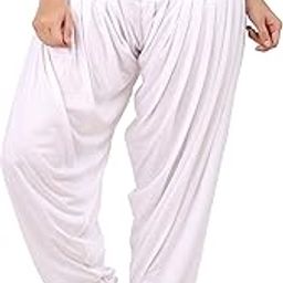 Viscose Womens Patiala Pant White Color-picture-43