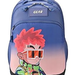 Tango Backpack 17"/29L Medium Water Resistant School Bag/Casual Backpack/Daypack/Kids Bag for Boys/Girls (Blue-Orange)-image-81