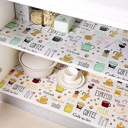 Anti-Slip Kitchen Cabinet Drawer Shelf Mat Liner Sheets (45 cm x 3 M Roll) Waterproof Strong Table Mat EVA for Bathroom, Fridge Mat Textured Multipurpose (White Printed), Ethylene Vinyl Acetate-image-4