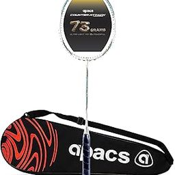 Apacs Counter Attack (Ultralight 73g, 35 LBS) Made in Vietnam | Japanese Graphite Unstrung Badminton Racket with Full Cover | G2-4 1/8 inches (White/Blue)-image-44
