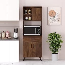 BLUEWUD Serrenh Engineered Wood Kitchen Cabinet, Floor Mounted Storage Unit for Kitchen Microwave, Utensils, Jars, Spices, Modular Cupboard for Home & Kitchen DIY (White) (60 x 40 x 168.5)-image-52