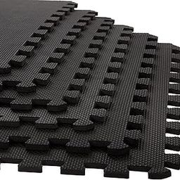 Stalwart Interlocking EVA Foam Mat Floor Tiles for Exercising, Yoga, Camping, Kids, Babies, Playroom, 24x24x0.375 Inches, Black- Pack of 6-image-83