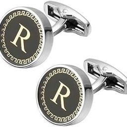 Cufflinks for Men Boys Cuff links Formal Stainless Steel Cufflink For Men Alphabet Letters R Birthday Gift Anniversary Husband Cuff Links Cufflinks Set Mens Boys Man Boy Valentine Gifts -01-image-95