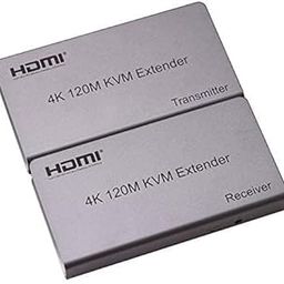 RyzCare 4K 120M HDMI KVM Extender Transmitter Receiver Over Cat5/5e/Cat6 RJ45 Ethernet Cable Support USB Mouse Keyboard Touch Screen - grey-3