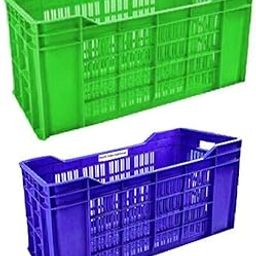 Swift International Storage Plastic Crate/Heavy Duty Multipurpose Crates | 2 Pieces (Green-Blue Size- 54cm x 36cm x 29cm)-11