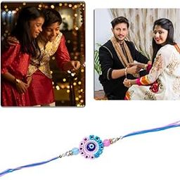 The Print verse CottonCandy Nazar Rakhi with 2Pcs Custom Metal Fridge Magnet|3*3&4*3Inch|No ColourFade|Rakhi with Fridge Magnet Combo|Unique ReturnGift for Brother/Sister|Premium Designer Trendy Rakhi-image-44
