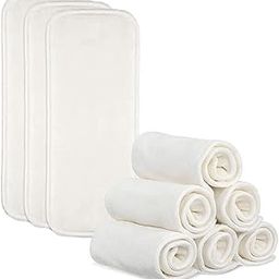 Happykid High Absorbent 8-Layer Cloth Diaper Pad Inserts - Leak-Proof, Washable & Reusable Bamboo Booster Pads - Wet-Free Adjustable Soaker Liners for Baby Cloth Diapers - 28x12 cm White Nappy Inserts Pad for Babies, Kids, Boys, and Girls (Pack of 3)-22