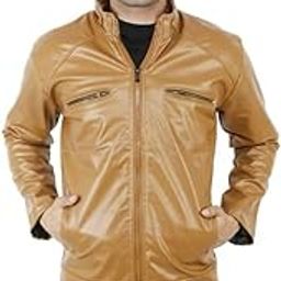 Men's Leather Jacket Designer Jacket with Zipper | Casual Sports Jacket for Men | Leather Men Biker Jacket (Pack of 1)-image-60