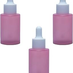 Rentra S.P.A 30ml Frosted Pink Painted Glass Bottle + Glass Dropper + White Plastic Ring + White Silicon Teat, 3 Units, Ideal for storing essential oils, carrier oils, Blends, Cosmetics, Serum etc.-picture-38