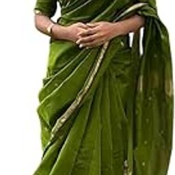 Women’s Pure Linen Silk Jacquard Saree with Unstitched Blouse Piece | Traditional Saree for Wedding-image-29