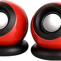 ATORSE Mini USB Computer Speaker, Stereo Music Deep Bass Laptops Notebook Red-21