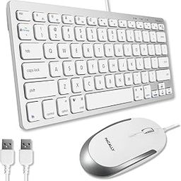 Macally USB Wired Keyboard and Mouse Combo for Mac and PC - Save Space with a Compact Small Mac Keyboard and Mouse for MacBook Pro/Air, iMac, Mac Mini/Pro - Compatible Apple Keyboard and Mouse-18