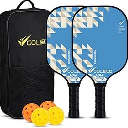 COLISEO FiberStrike Pickleball Paddle Set of 2 – Premium Fiberglass Pickleball Racket Set for Beginners, Lightweight 14mm PP Honeycomb Core, 2 Paddles, 4 Balls & Carry Bag - Indoor & Outdoor Play-12