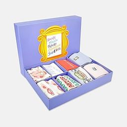 FRIENDS Official Merchandise Socks Gift Box - Pack of 8, Iconic Quotes & Embroidered Designs, Premium Ankle & High-Ankle Socks for Women-image-24