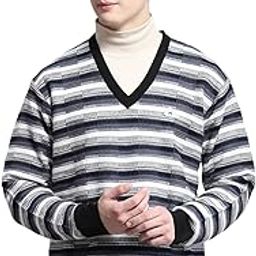 Mens Self Design Black V Neck Full Sleeve Pullover_1243190VN-2-image-40