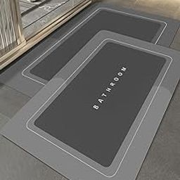 EXVITO Bathroom Door Mat | Anti Slip Floor Mat for Home and Kitchen | Anti Skid Water Soaking Bathroom Mat | Super Water Absorbent Rubber Foot Mat (Blue - 40 x 60 cm)-picture-24
