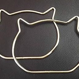 Tia Golden Polished Metal Handle for Purse, Bags, Clothes and DIY Works- (Cat Shape-Golden-12Cm, 2Pcs)-6