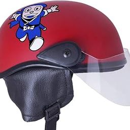 Western Era Stylish Cartoon Open Face Helmet for Kids || Baby Safety and Comfort || (3-12 Years) (Red Matte)-picture-23