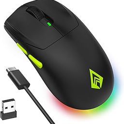 Wireless Gaming Mouse, 3 Connectivity (2.4G/ Bluetooth/Wired) Precise & Rapid Response, Pixart 3325 Sensor 10000 DPI, 7 Programable Buttons, 8 RGB Modes, Ergonomic Design(Recurve 600)-image-41