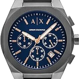 armani exchange Stainless Steel Analog Blue Dial Men's Watch-Ax4182, Band Color:Gray-picture-43