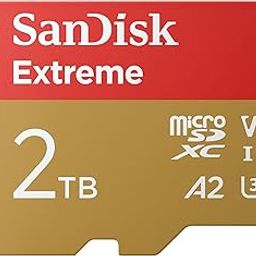 SanDisk Extreme® 2TB microSDXC™ UHS-I, 240MB/s Read, 140MB/s Write Memory Card for 4K Video on Smartphones, Action Cams and Drones-32