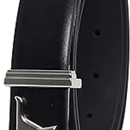 bulchee Men's Genuine Leather Belt – Black, Flat Clip Buckle, 35mm Width, Size S – BUL2201BS-picture-1