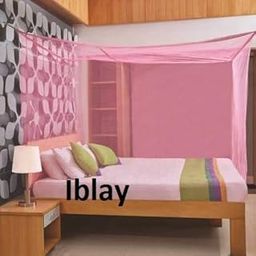 Iblay || Pink Rectangular Polycotton Mesh Mosquito Net for Single Bed/Double Bed, 4x6.5 Insect Protection Repellent, Perfect for Indoors and Outdoors-image-65