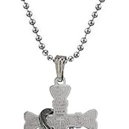 Christmas Gift Lord Holy Jesus Cross Christ Crucifix Blue and Silver Stainless Steel 01 Necklace Pendant for Men and Women-image-80