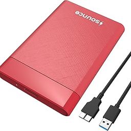Sounce 2.5 Inch SATA USB 3.0 HDD / SSD Portable External Hard Disk Enclosure 7 MM and 9.5 MM Tool Free , Supports UASP Max Upto 6TB (Red)-picture-12
