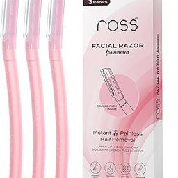 Ross Facial Razor for Women | SEALED PACK | Instant & Pain Free Hair Removal | Eyebrows, Upper Lip, Forehead, Peach Fuzz, Chin, Sideburns (Pack of 3)-picture-25