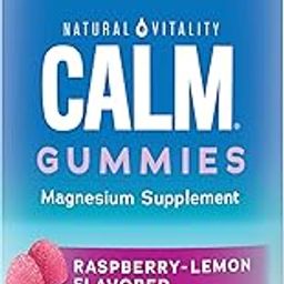 Natural Vitality CALM Gummies 120 ct Raspberry Lemon Magnesium Supplement-2