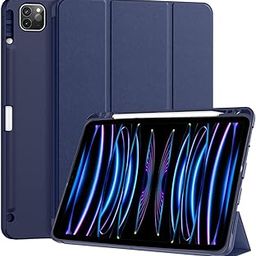 ProElite Smart Case for iPad Pro 11 inch 2022/2021 4th/3rd Gen [Auto Sleep/Wake Cover] [Pencil Holder] [Soft Flexible Case] Recoil Series, Dark Blue-19