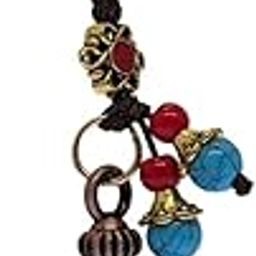 Guardian Bell Keychain, Oxidized Copper, Tibetan Style, 5 cm Height, Good Luck Charm-picture-44