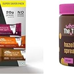 The Whole Truth - High Protein All in One 20g Protein Bar - Pack of 5 x 67g each - No Added Sugar -,The Whole Truth - Hazelnut Spread - Creamy - 200g - No Added Sugar - No Palm Oil - No Preservatives-image-47