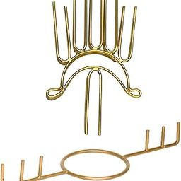 Metal Kalash Kadi with 5 Point Crown Stick, Kalasam Flower Stand Sticks for Varalakshmi Pooja & Home Temple Decoration (Gold)(6 * 5inch)-25