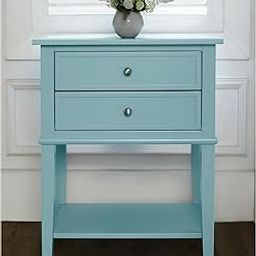 GF Furniture Sheesham Wood Nightstand, Small End Table for Bedroom, Bed Side Table with Drawers, Bedside Table, Small Night Stands for Bedrooms, Wooden Storage Stand Cabinet (Blue)-image-86