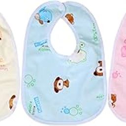 Glowhouse Waterproof Baby Bibs with Snap Closure – Soft Pure Cotton & Washable Feeding Bibs for Infants & Toddlers Unisex, Cute Animal Print-17